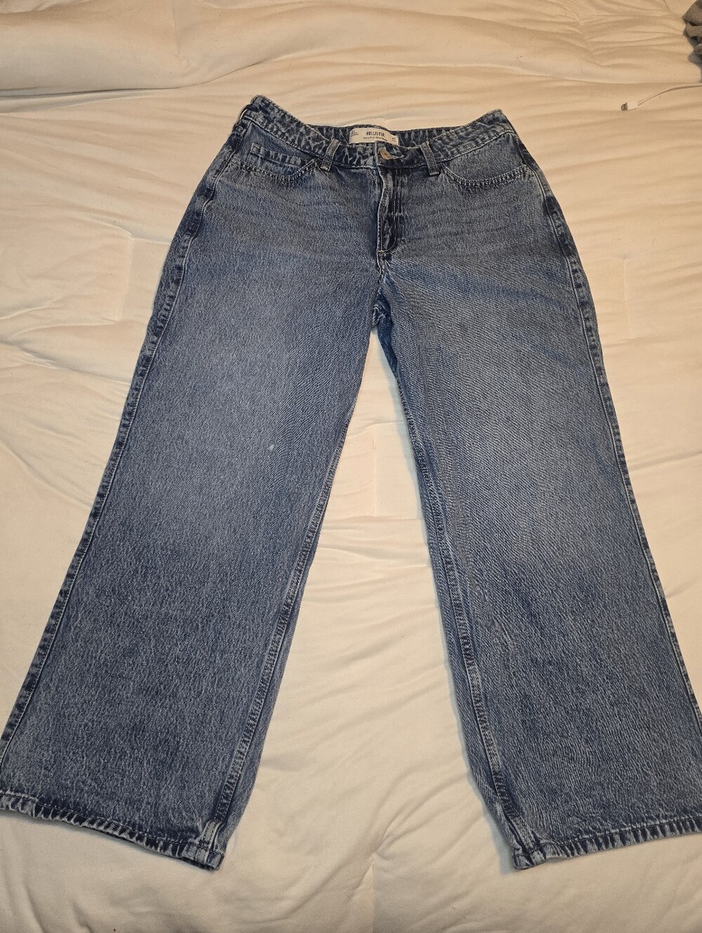 Hollister Women's Wide-Leg Jeans - Medium Blue Wash